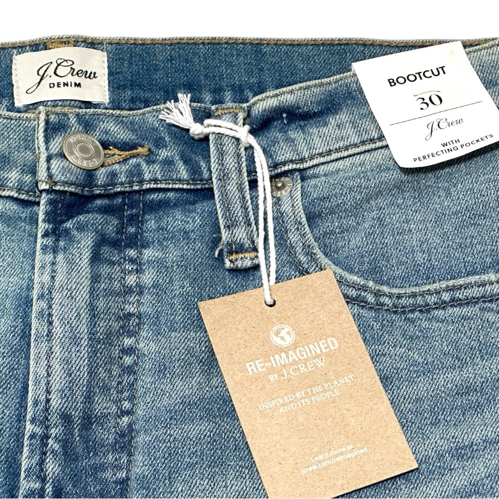 J Crew NWT Full Length Light Seacoast Wash Pocket Perfecting Bootcut Jeans SZ 30 - Picture 13 of 15